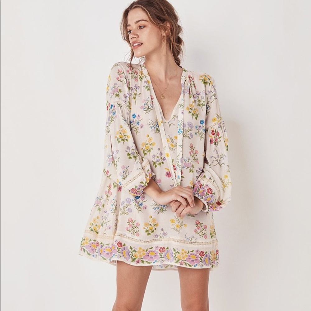 NWT Spell Posy Long Sleeve Mini dress, X-Small